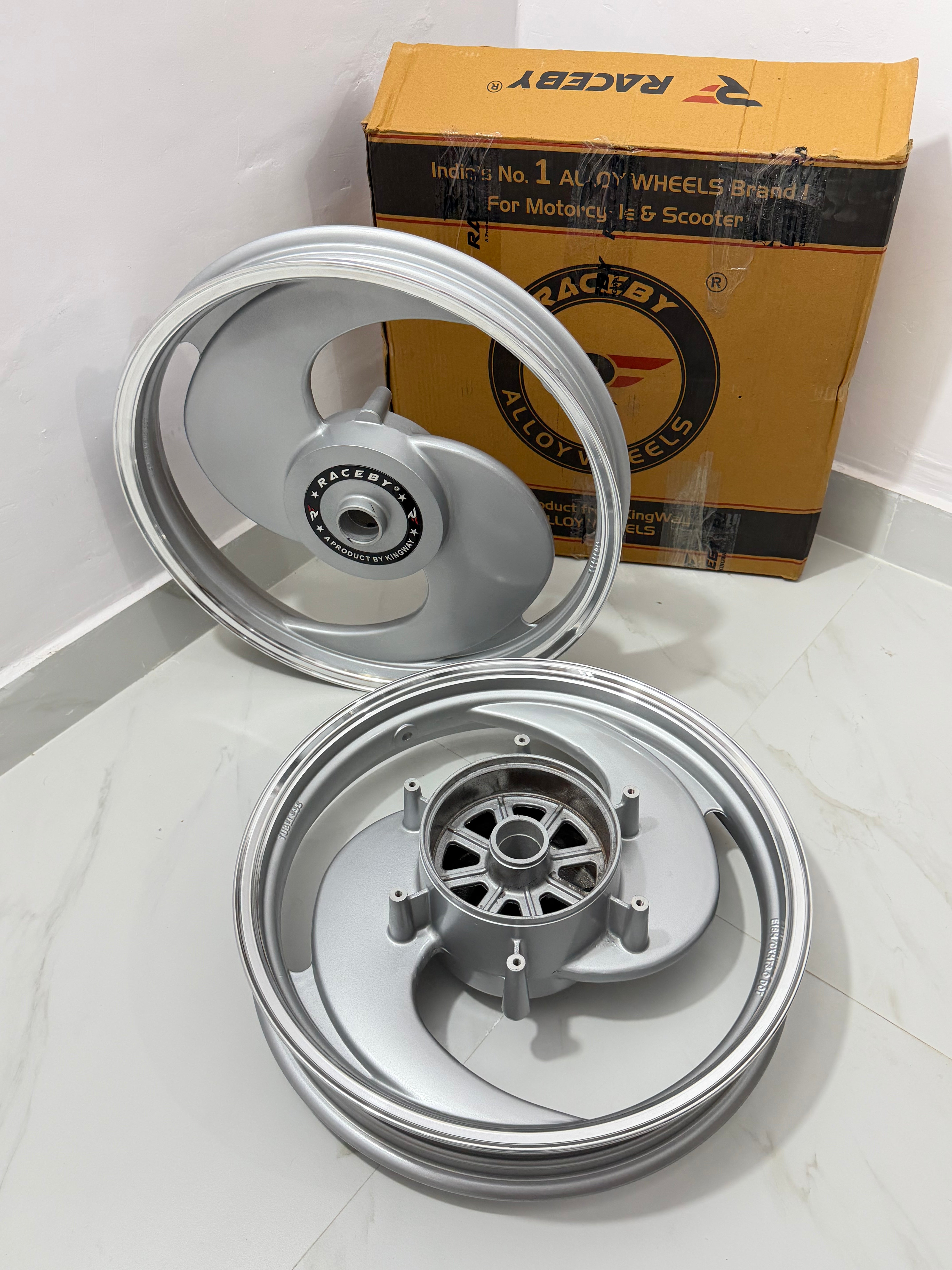 S Alloy Wheels Raceby Silver SIngle Disc (For Battalion Black Only)
