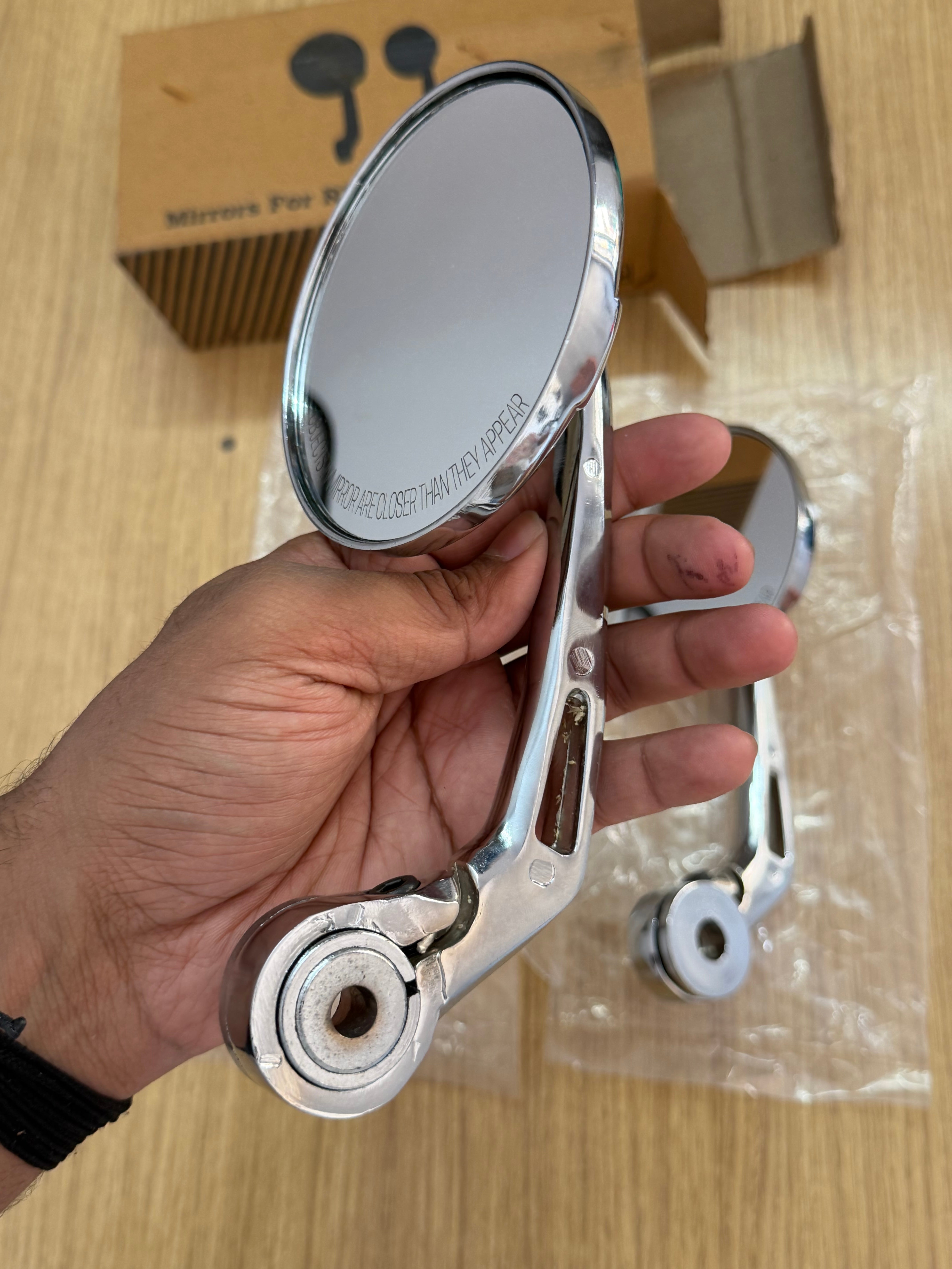 Chrome Bar End Mirror For All Royal Enfield Models