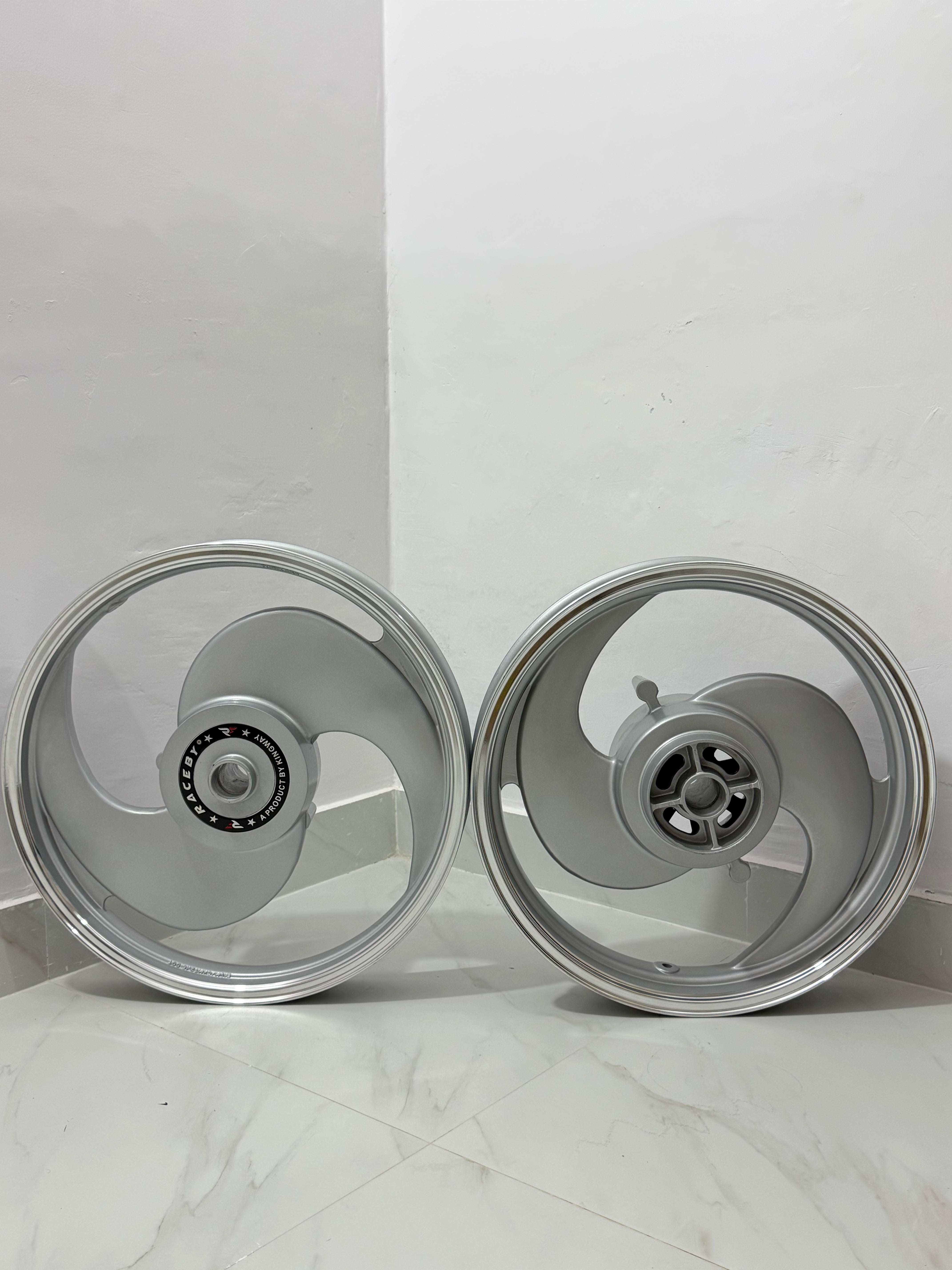 S Alloy Wheels Raceby Silver SIngle Disc (For Battalion Black Only)