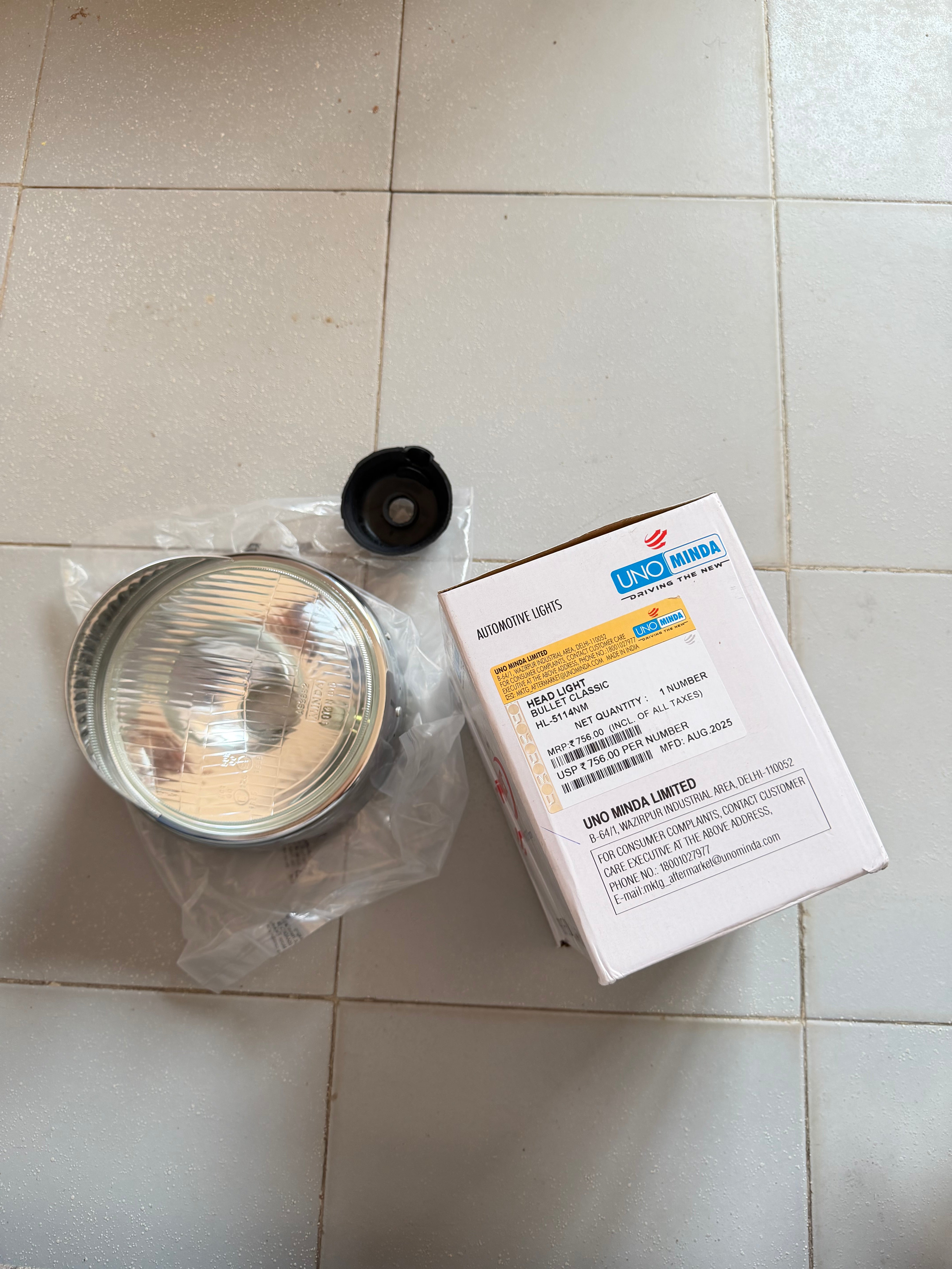 Old Model Headlight With Cap For Royal Enfield all Models