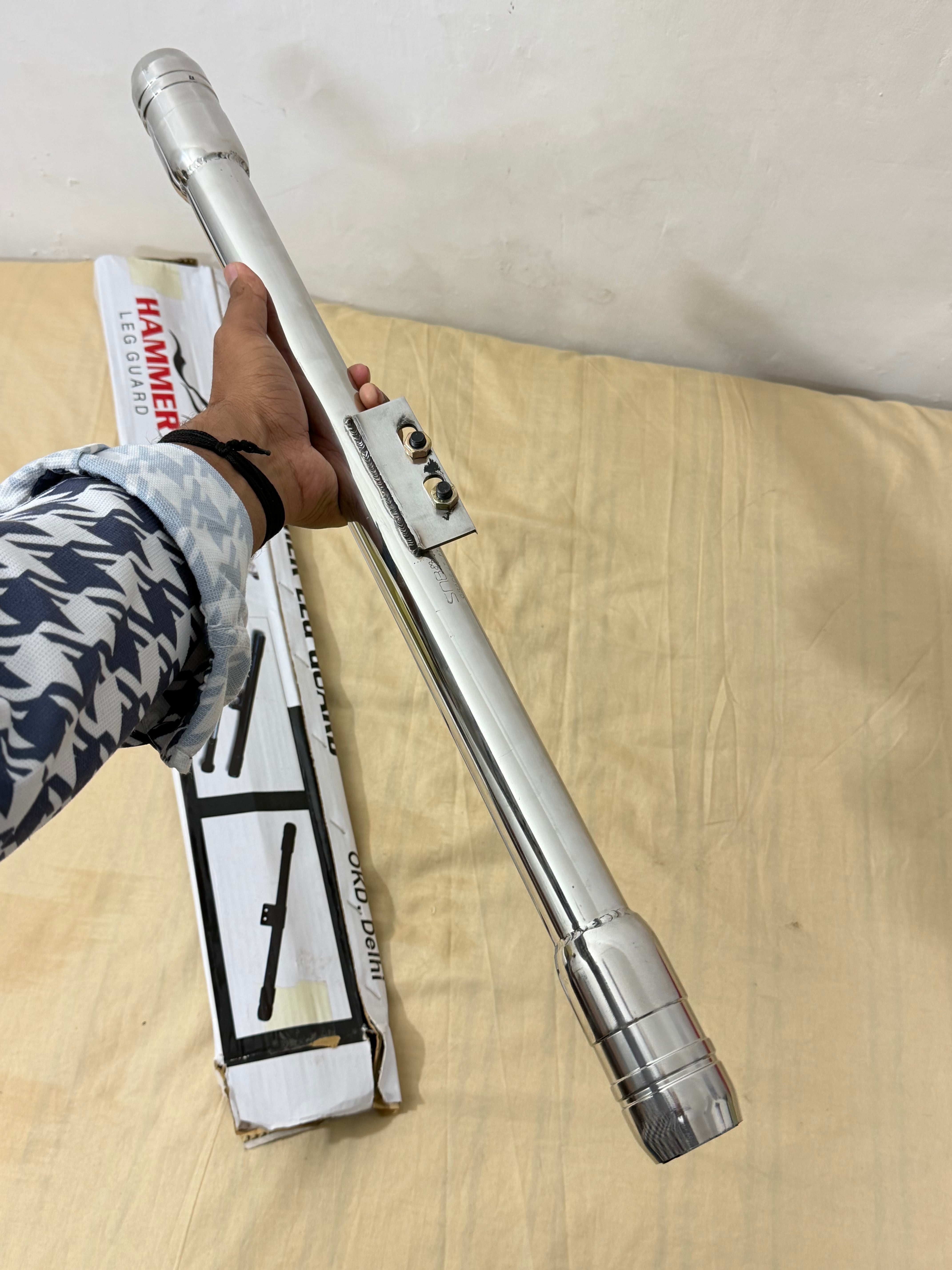 Chrome Steel Leg Guard for Reborn Models