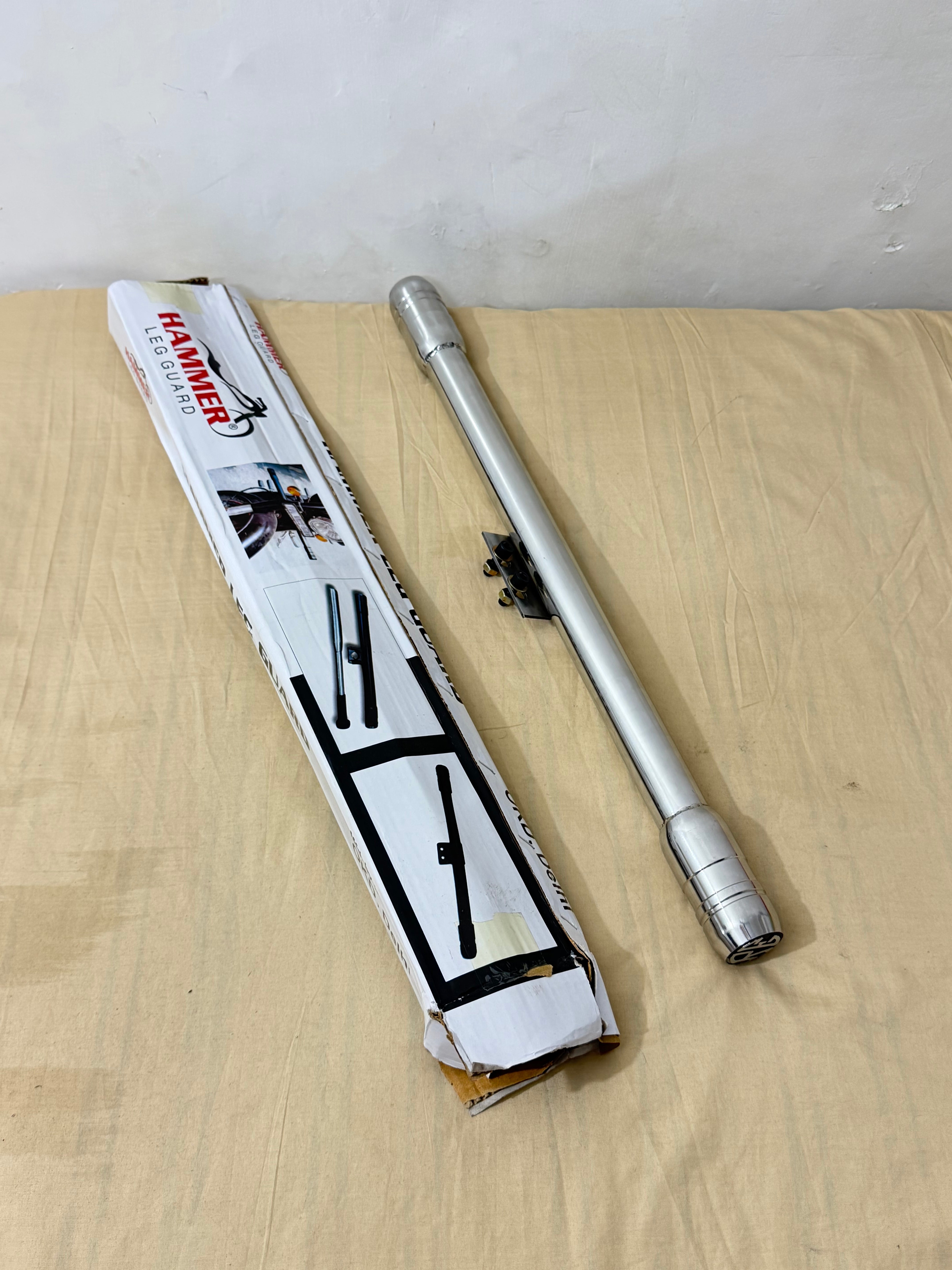 Chrome Steel leg Guard With Bat For Reborn Models