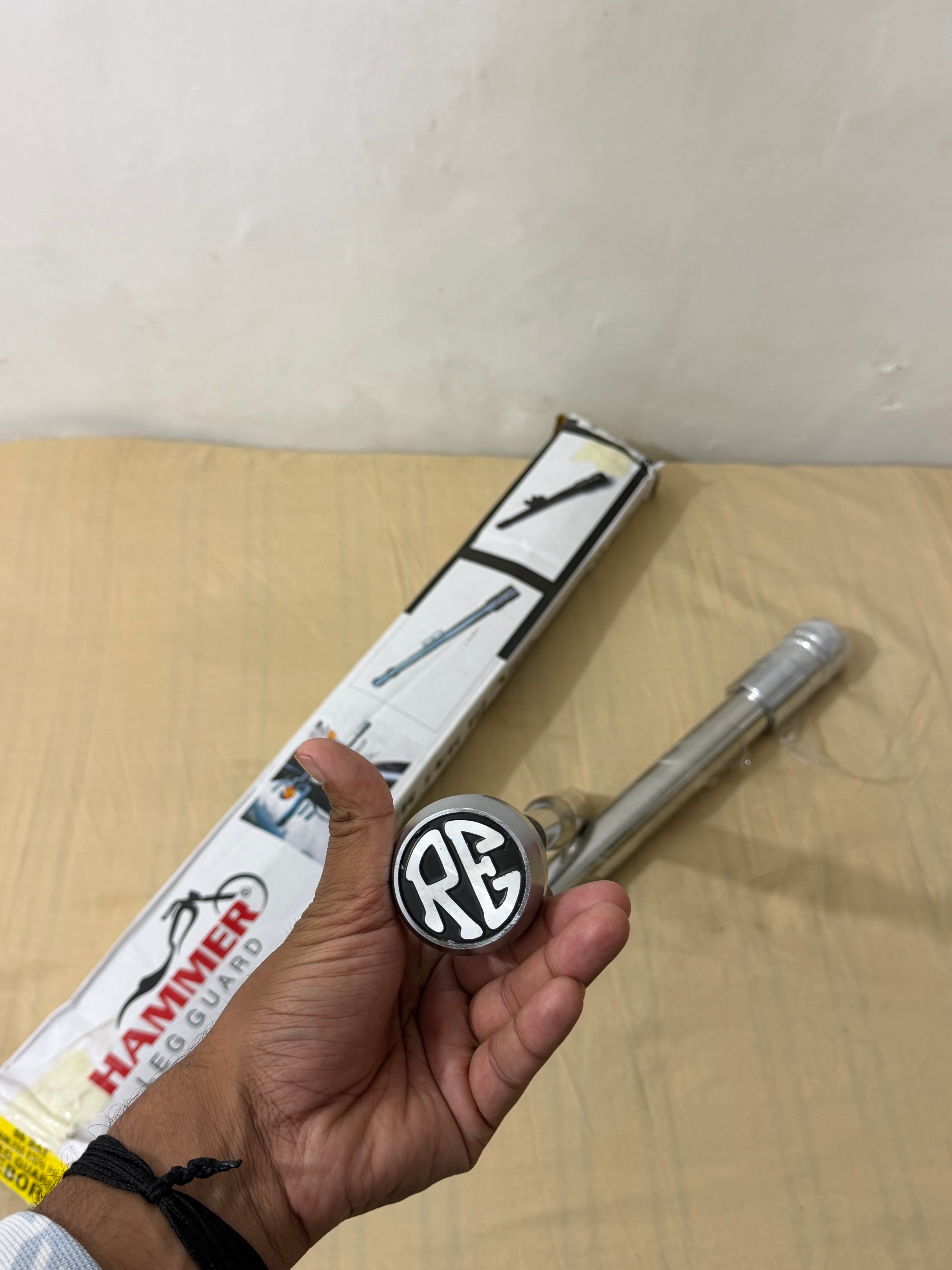 Chrome Steel leg Guard With Bat For Reborn Models